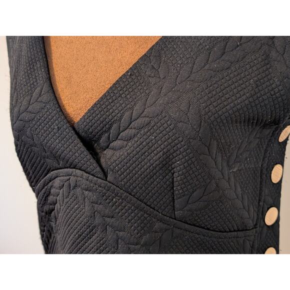 Maeve Anthropologie Cropped Quilted Vest Tank w/ Gold Buttons, S - Picture 5 of 6